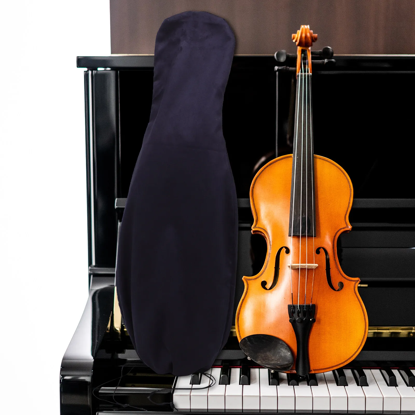 Violin Dust Cover Suede Fabric Drawstring Protector Decorative Storage Bag for Travel and Daily Use