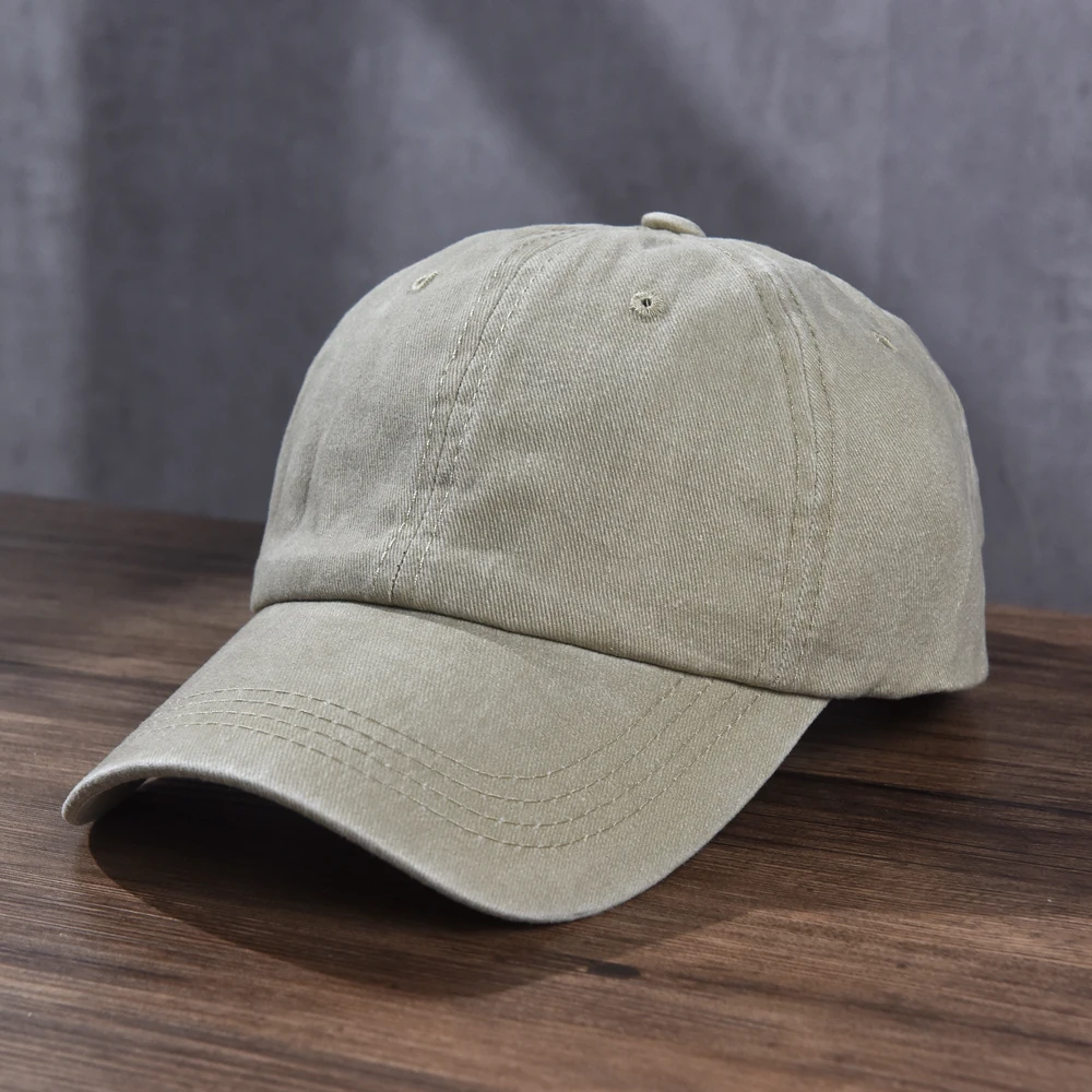 Unisex Baumwolle Baseball kappe gewaschen Stoff Männer Frauen Snapback Truck Hut Vintage Hip Hop taillierte Kappen einfarbig Papa Knochen Casque tte – Detail 3