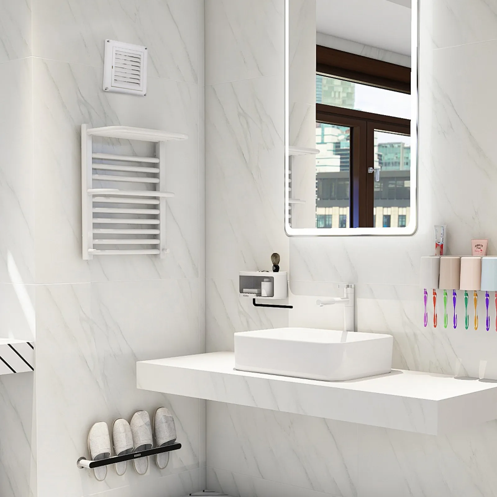 

1 шт. Вентиляционная решетка белая 100 мм, настенная/потолочная, для вытяжки, сетчатая, для ванной комнаты и офиса