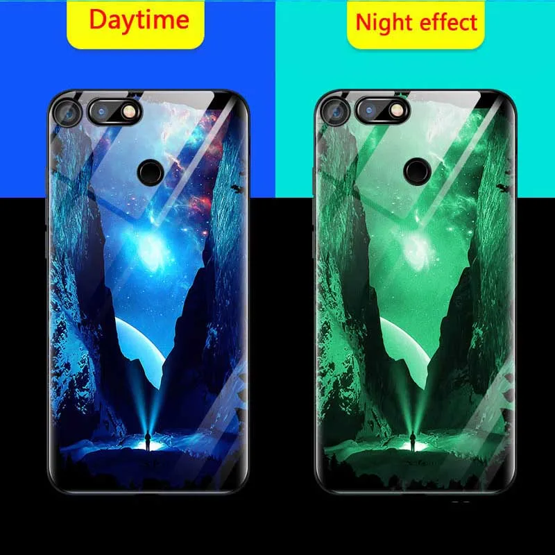 2021 Luminous Phone Case For Huawei Honor 30S View V30 Pro V20 V10 10i 9A Night Shine Glass Cover For Honor 30 20 Pro 8X 7X PLAY