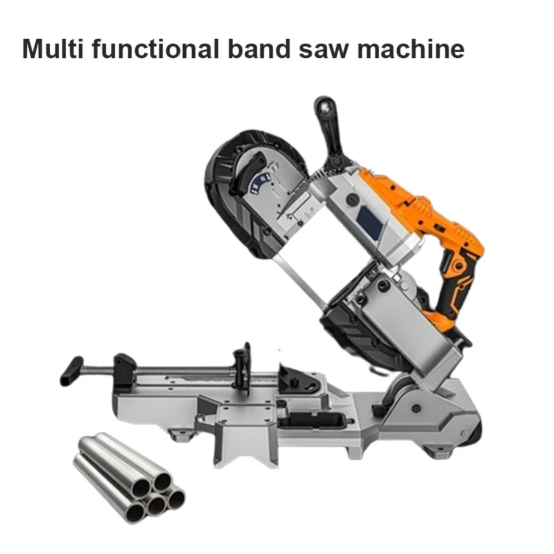 

Portable Multifunctional Band Saw Horizontal Band Cutting Machine Electric Sawing Machine 45° Metal Cutting 1100W 220~240V