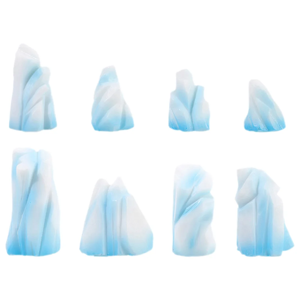 

8 Pcs Iceberg Micro Landscape Miniature Floeberg Model Ornament Decoration Figurine Tiny Statue Models