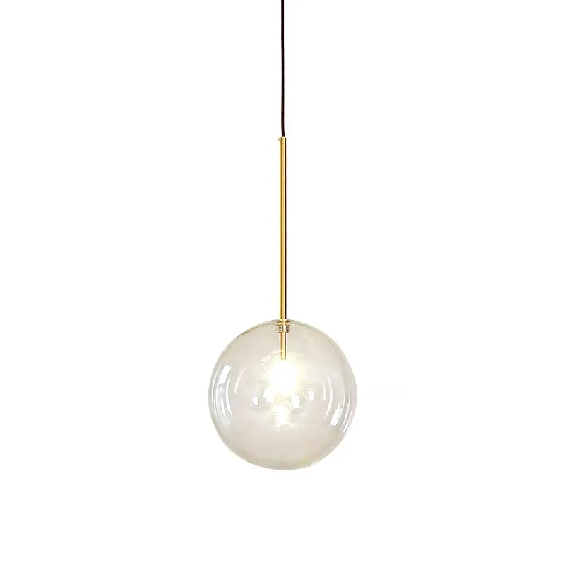 Nordic Modern Creative Transparent Glass Chandelier AC90-260V Single Head Ball Bedroom Dining Room  Living Room Small Chandelier