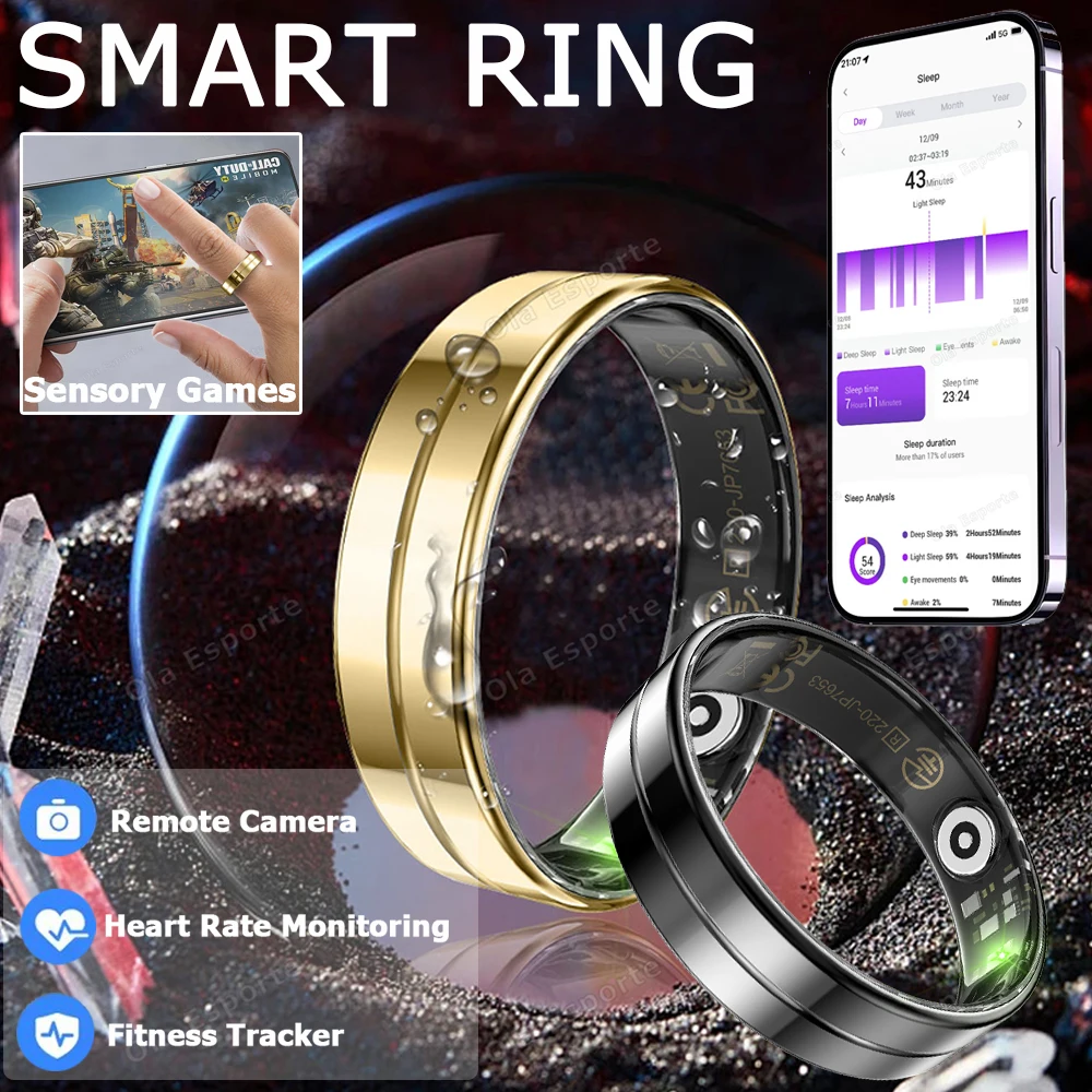 

Smart Ring 2025 5ATM Waterproof Health Monitoring Heart Rate&Oxygen Monitoring Sports Modes Fashional Smartring Men Women Rings