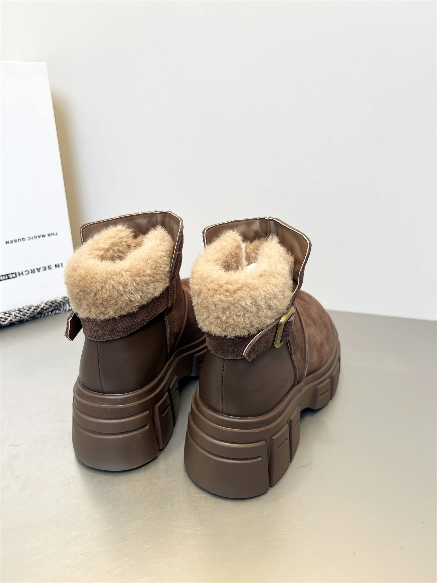 2025 winter High Heel Snow boots Women ankle boots platform Furry Ankle Boots for Women New Stylish Design Warmth Cotton Shoes view 6