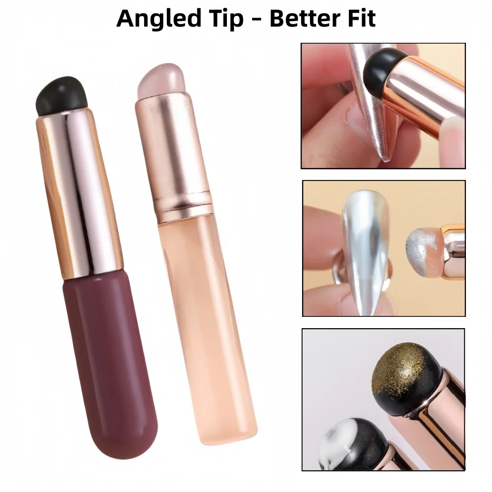 Nail Powder Applicator Sponge Pens – Dual-Ended Gradient Blending Brush for Chrome, Aurora & Ombre Effects, Nail Art Rubbing To