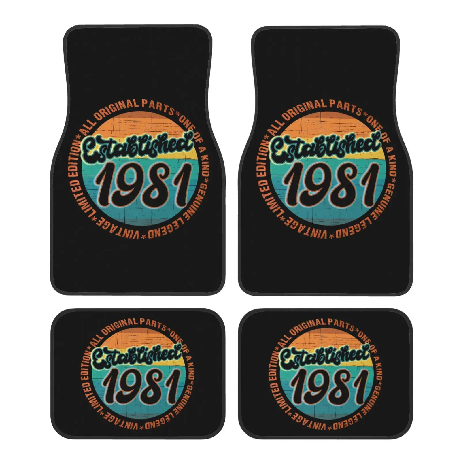 Retro 1981 Pattern Car Foot Mat Four Seasons Universal Male Female Non Slip Non Deformable Foot Mat