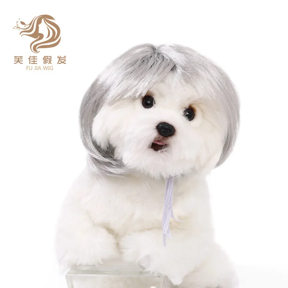 Pet wigs Dog wigs pet supplies Halloween pet accessories Curly hair Straight  Cat wigs