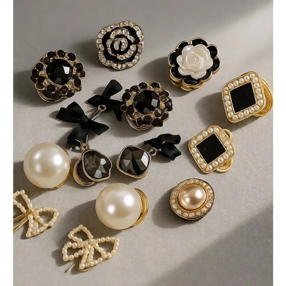 

Набор клипс-серег для женщин, без прокола, милые, 10 пар, без необходимости прокола ушей