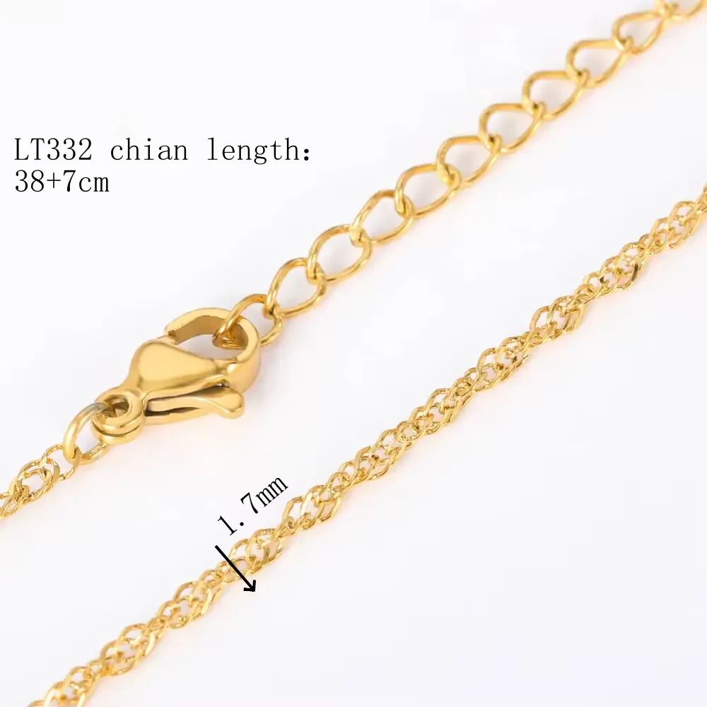 10Pcs/Lot 45cm Stainless Steel Gold Color Chains Necklace For Women Jewelry Making Chains Accessories DIY Handmade Supplies