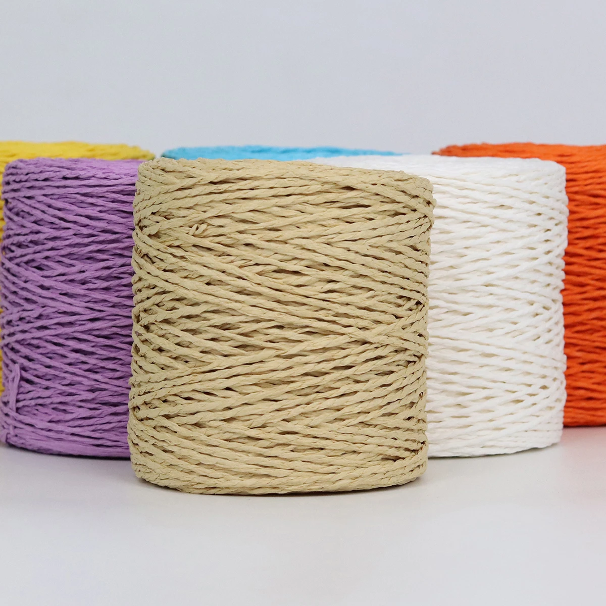 100g Raffia Straw Yarn Handmade Knitting Summer Hat Bags Crocheting Yarn For Handcrafts Material