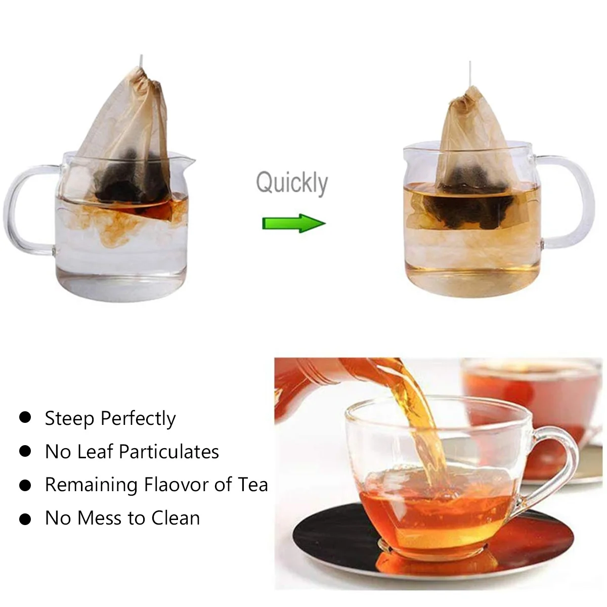 

300 Pcs Tea Bag Teabags Unbleached Use Filter Strainer Accessories Coffee Making Loose Leaves