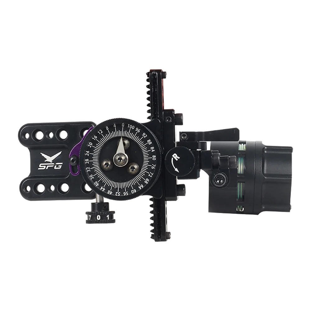 Archery 1 Pin 0.019" Optic Fiber Bow Sight Right Hand Micro-Adjustable Compound Bow Shooting Scope for Hunting Competition image 3