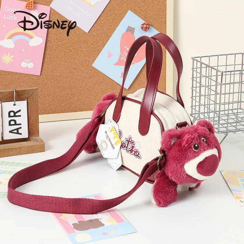 

Kawaii Disney Lotso Cartoon Plush Doll Crossbody Bag New Ladies Cute Handbag Mobile Phone Bag Children Coin Purse Christmas Gift