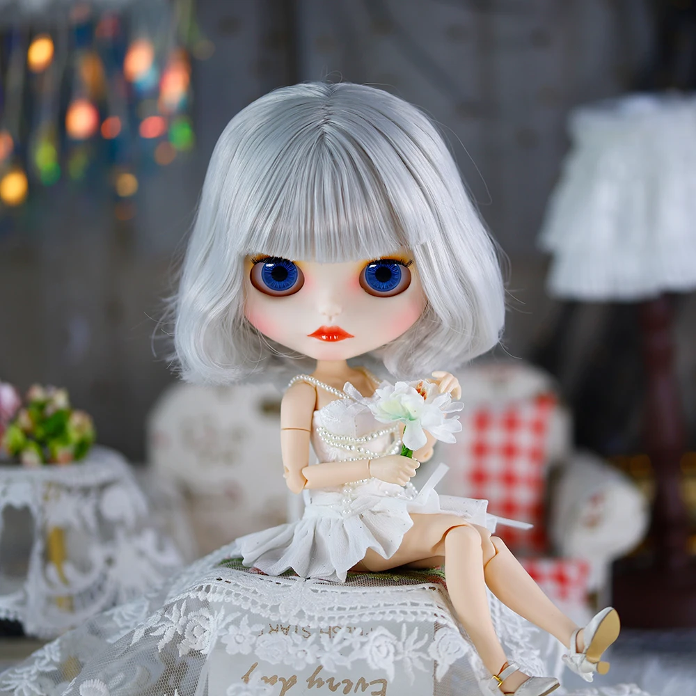 ICY DBS Blyth Doll Pearl White Skirt 1/6 BJD Cute Little Rabbit Police Set Anime Girl Toy Gift SD