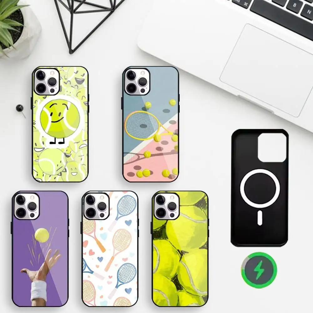 

Tennis element cartoon Phone Case For iPhone17,16,15,14,13,12,Wireless charging protective case soft cover