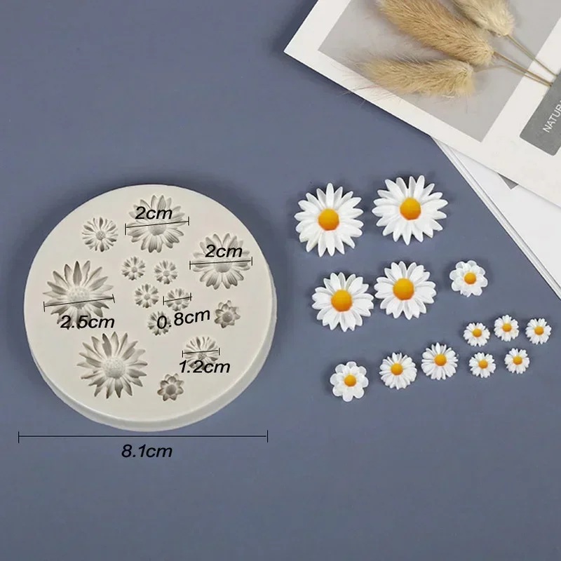 Resin Mould Daisy Wild Chrysanthemum Flower Shape Silicone Mold Baking Mold Fondant Cake Decorating Tools