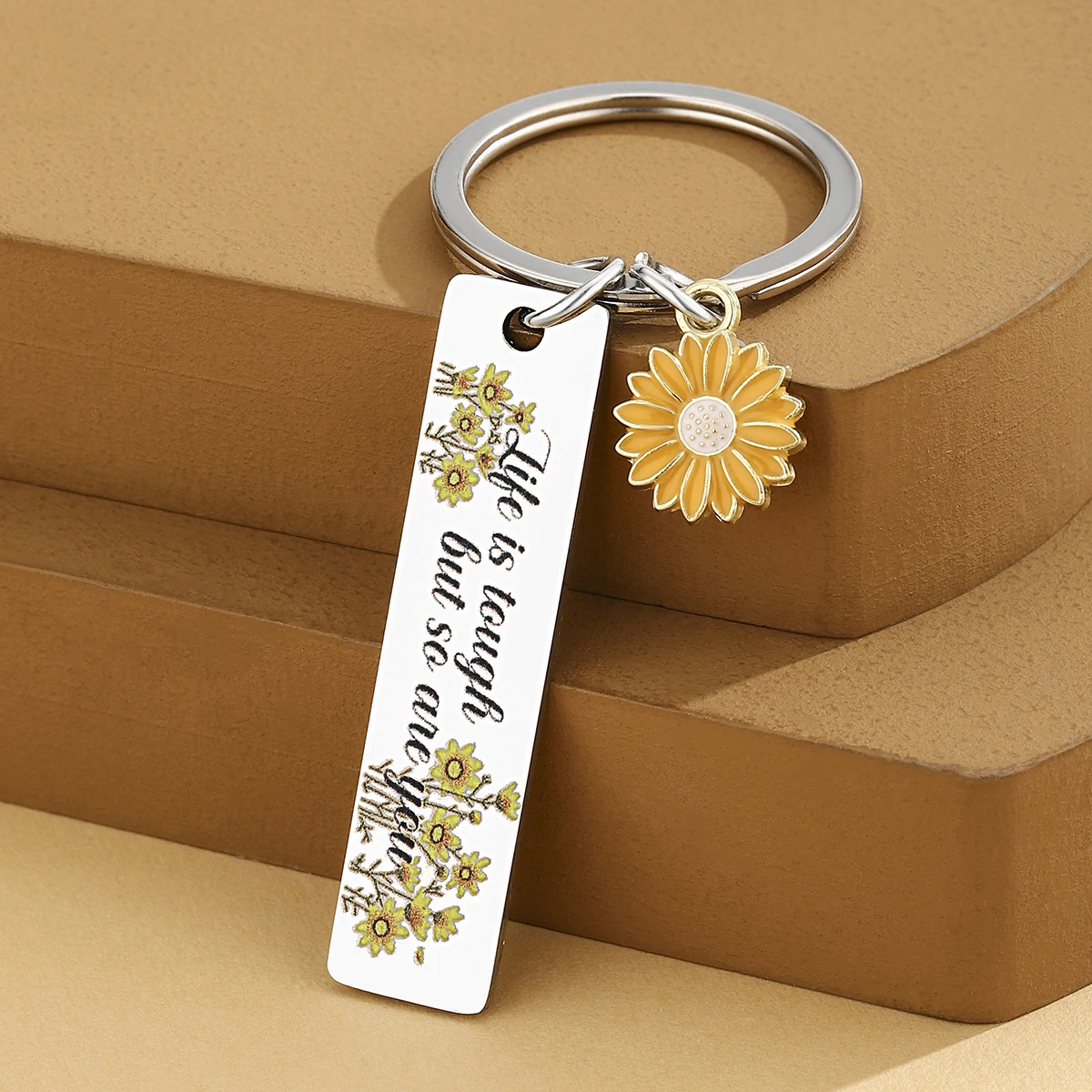 Sunflower Gifts for Women Inspirational Sunflower Keychain for Her Motivational Encouragement Positive Cheer Up Gifts
