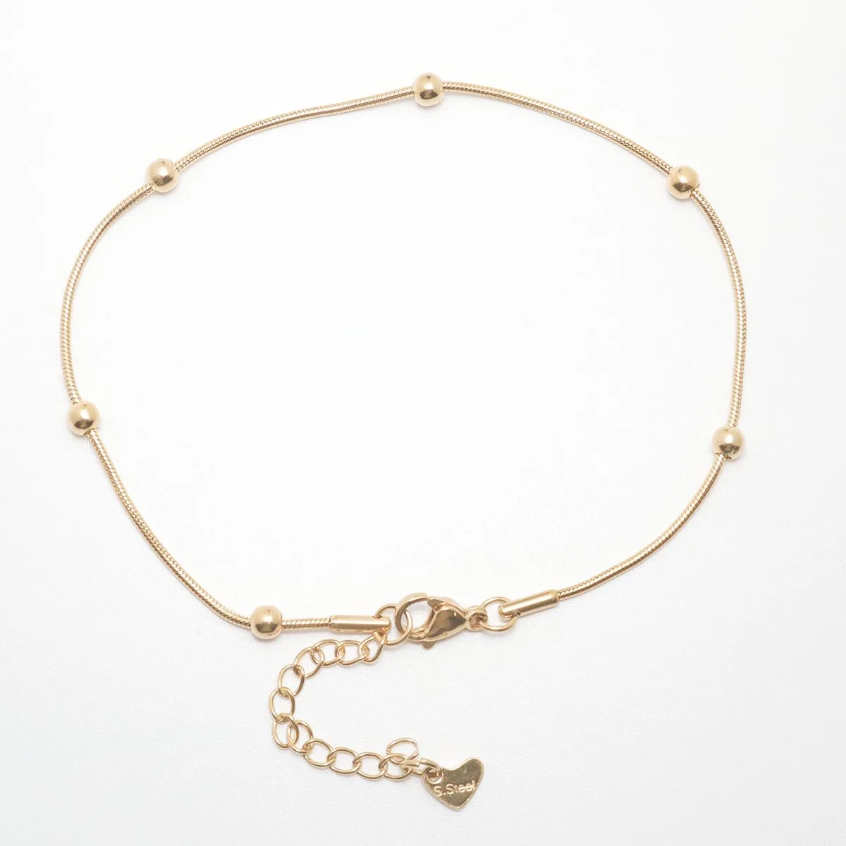New Trendy Stainless Steel Anklet Gold Color Round Link Chains On Foot Barefoot Sandals Anklet Bracelet Women Summer - detail 1