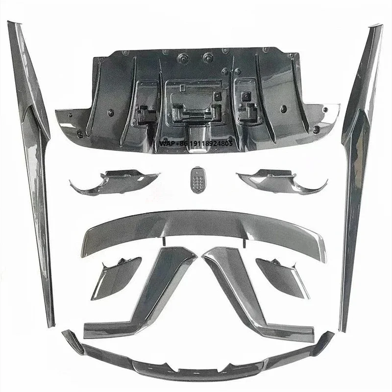 Kits de Carroceria em Fibra de Carbono Estilo Novite Ross para 488 GTB, Asa e Spoiler Frontal
