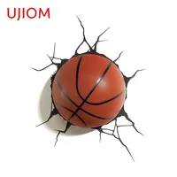 UJIOM 13cm Basketball Crack Creative Wall Sticker Scratch Proof Anime Decal Personality Funny Bathroom Bedroom Home Decoration