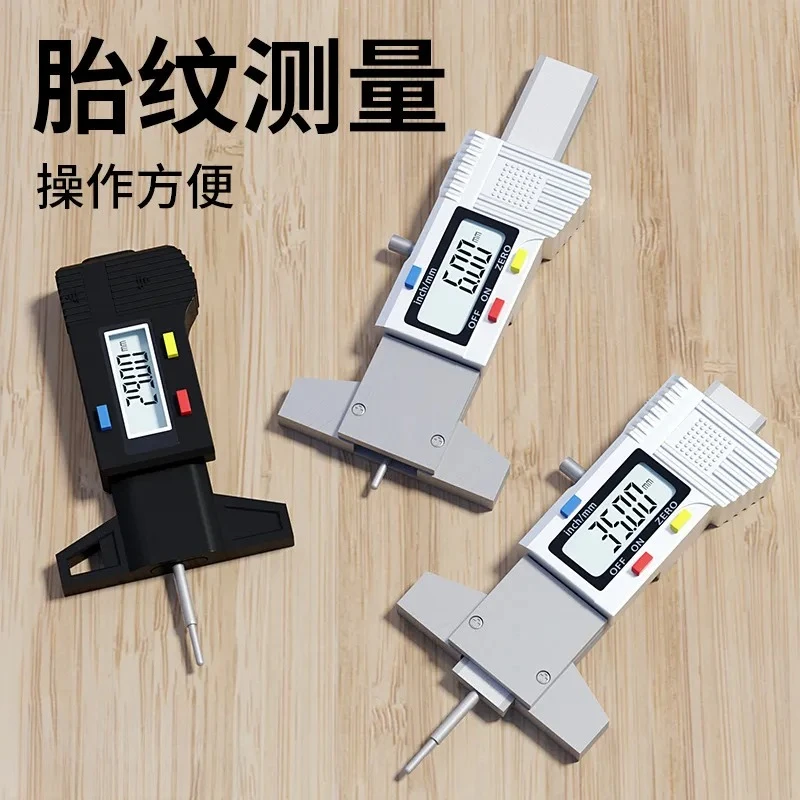 Electronic Digital Tire Tread Depth Gauge Measuring Ruler Caliper for Car Truck Motorcycle Thickness Monitoring Tool