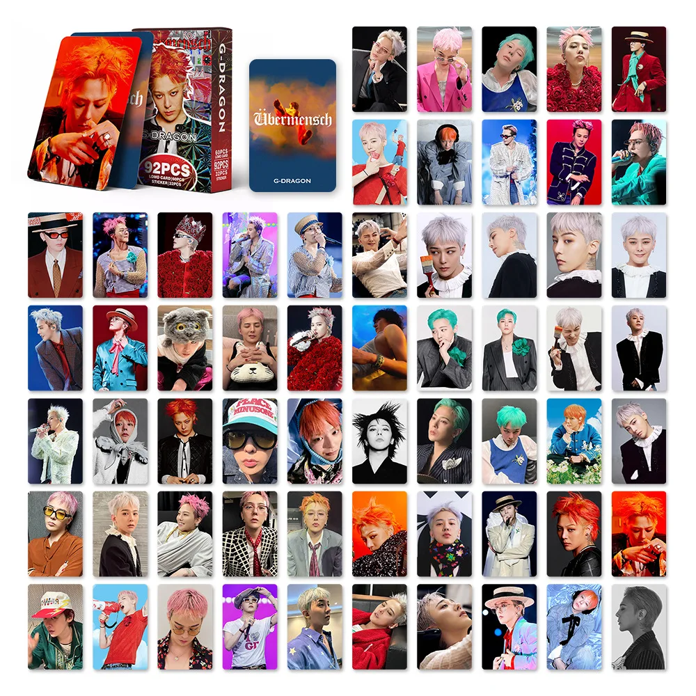 92 ชิ้น/ชุด โฟโต้การ์ด HD อัลบั้มใหม่ของไอดอลเคป๊อป GD ชื่ออัลบั้ม Ubermensch พร้อมการ์ดโลโม่ของเทยัง เดซอง ท็อป ซองรี สติ๊กเกอร์ ของขวัญสำหรับแฟนคลับ VIP