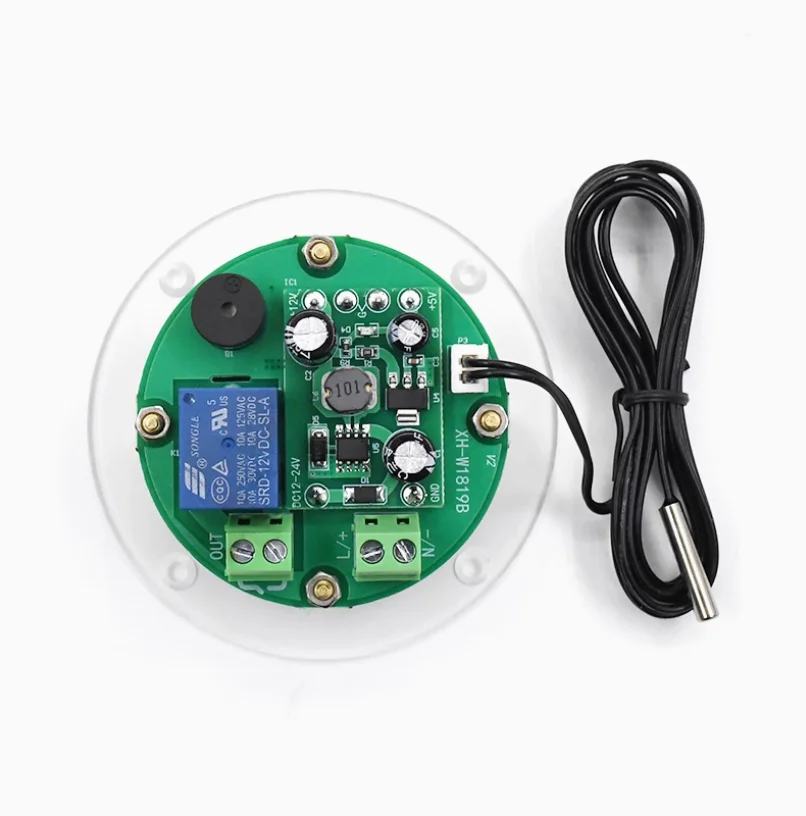 XH-W1819 Circular Panel Installation Digital Temperature Controller Circular Hatching Temperature Controller