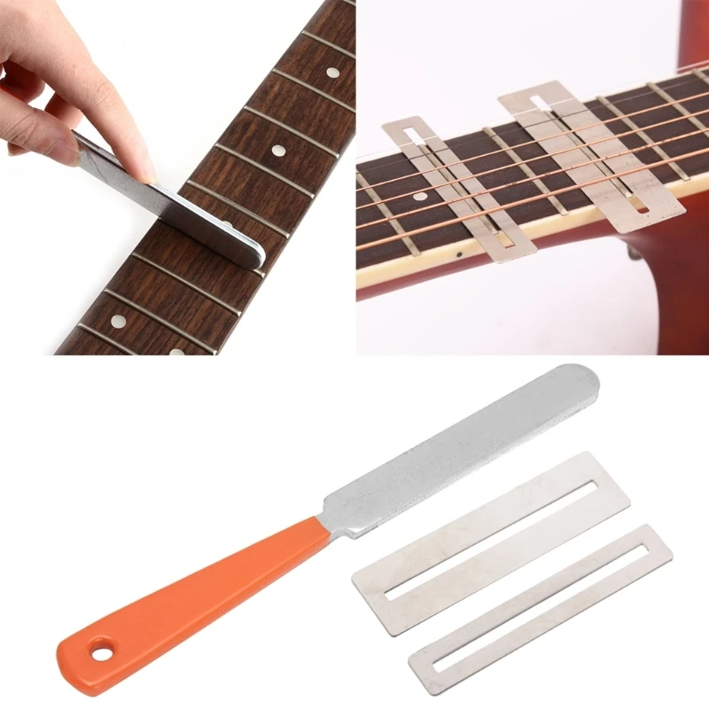 Stainless Steel Guitar Fret Files with Gasket Guitar Grinding Tool Guitar Maintenance Tool for Bass Mandoline DropShipping