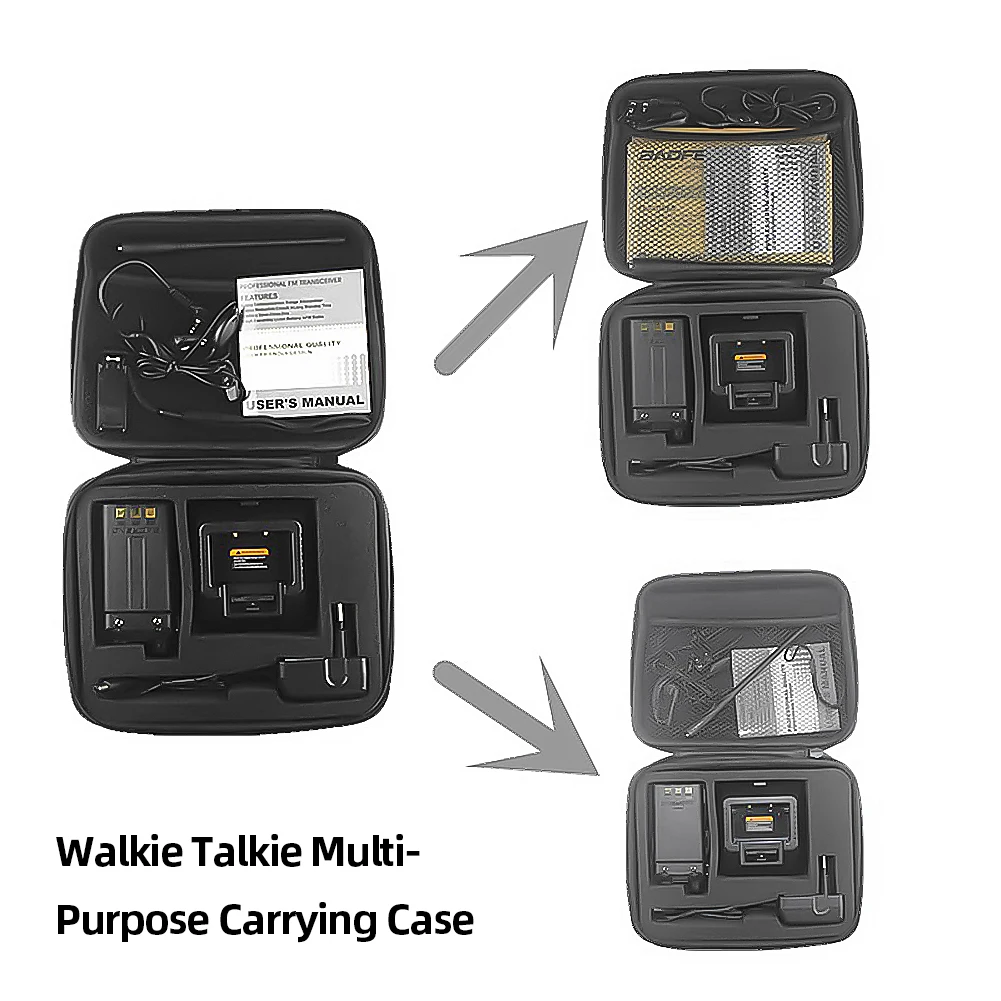 

EVA Carring Case Bag Shockproof Storage Box with Pocket Walkie Talkie Launch Hunting Bag for BAOFENG UV-5R UV-5RE PLUS TYT TH-F8