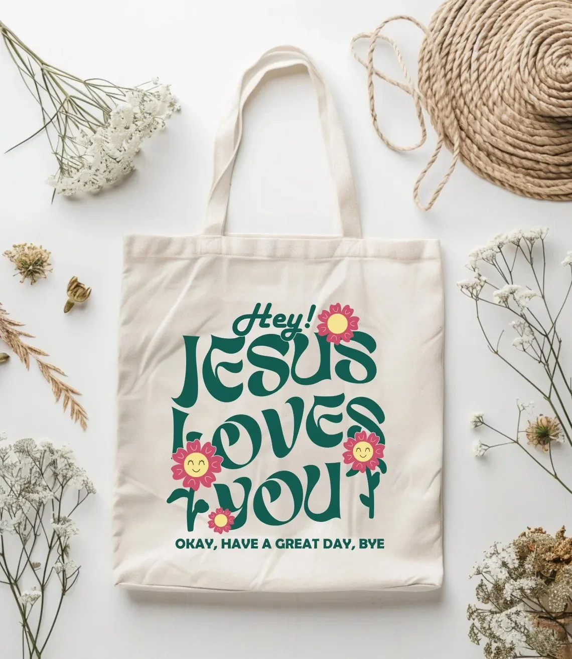 

Сумка-шоппер из холщовой ткани с надписью «Иисус любит тебя», стильная многоразовая сумка для покупок, экологичная повседневная сумка через плечо для женщин