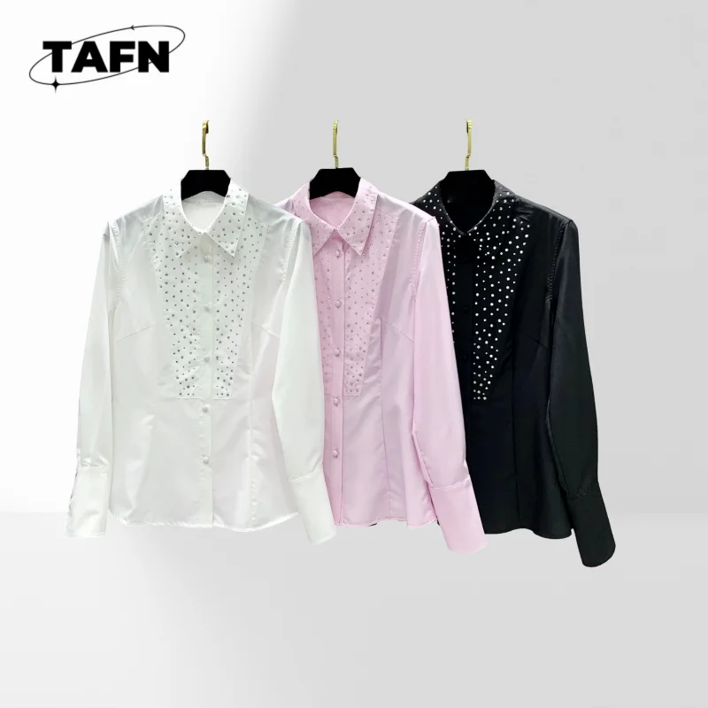 

Women’s Bell Sleeve Shirt Fashion Loose Fit Blouse Women’s White Shirt Classic Button Blouse Lightweight Long Sleeve AH01129