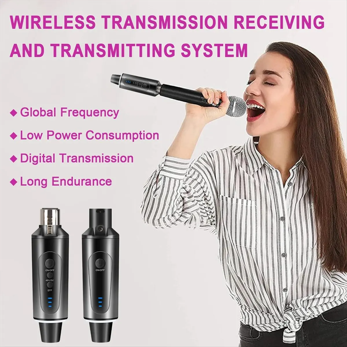 

Беспроводная микрофонная система A23G, 3 шт., XLR-адаптер-конвертер для микрофона, передатчик и приемник 2,4 ГГц для конденсаторных и динамических микрофонов