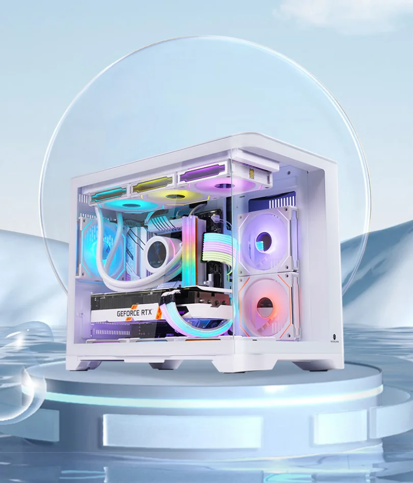 

New Design Desktop Gamer Computer Tower Case Aluminum Alloy Supports ATX/MATX/Mini-ITX TYPE-C Interface In Stock