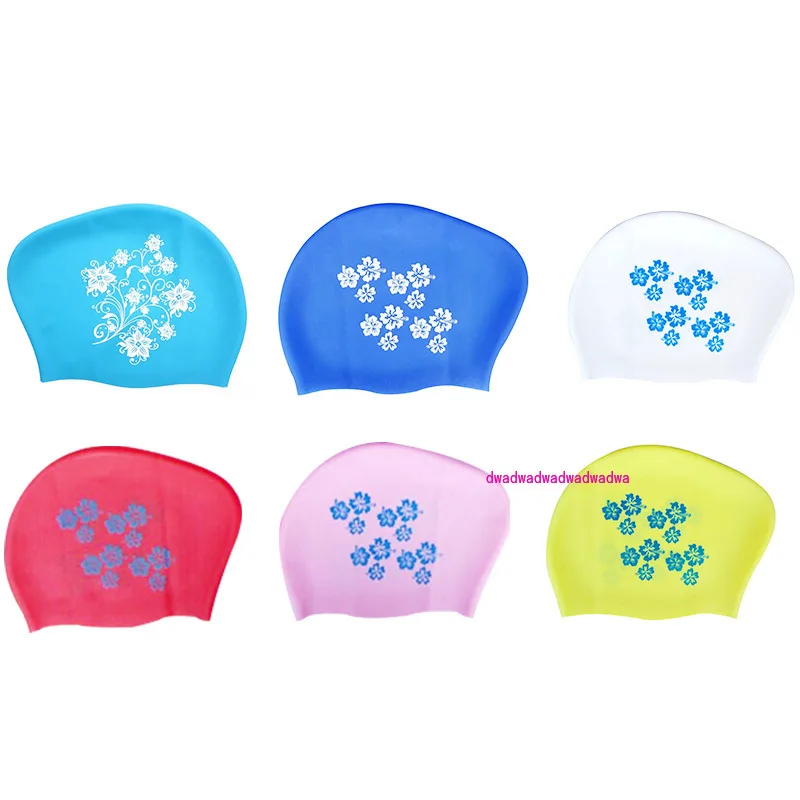 

Women's long hair swimming cap, new ear protection swimming cap, silicone adult long hair cap