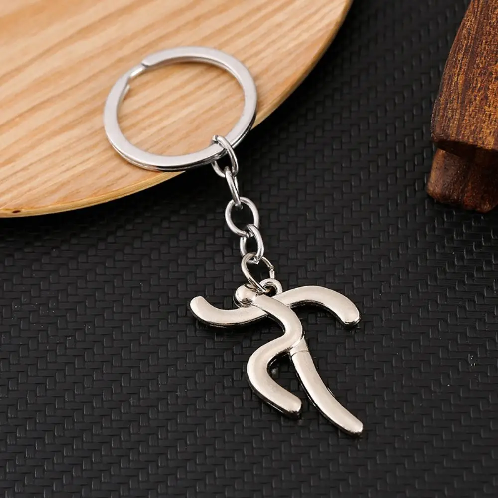 Personality Bicycle Metal Sports Logo Keychain Weightlifting Football Key Ring Ornaments Basketball Running Alloy Pendant Girls