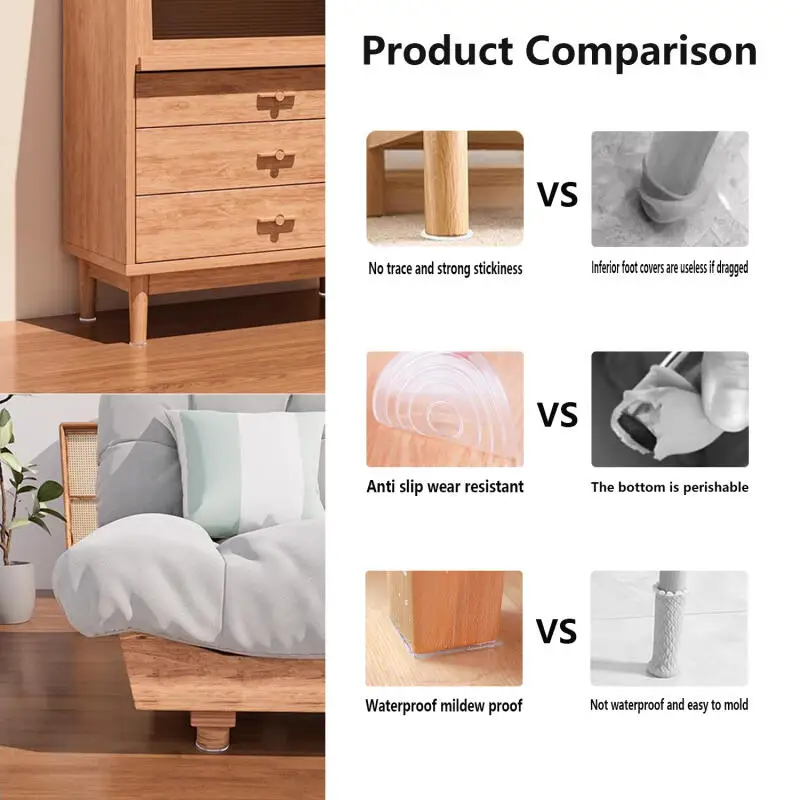

Silicone Non-Slips Pad Anti-moving Table Foot Mat Bed Foot Antislip Fixator Transparents Anti Vibration Pads Furniture Gasket