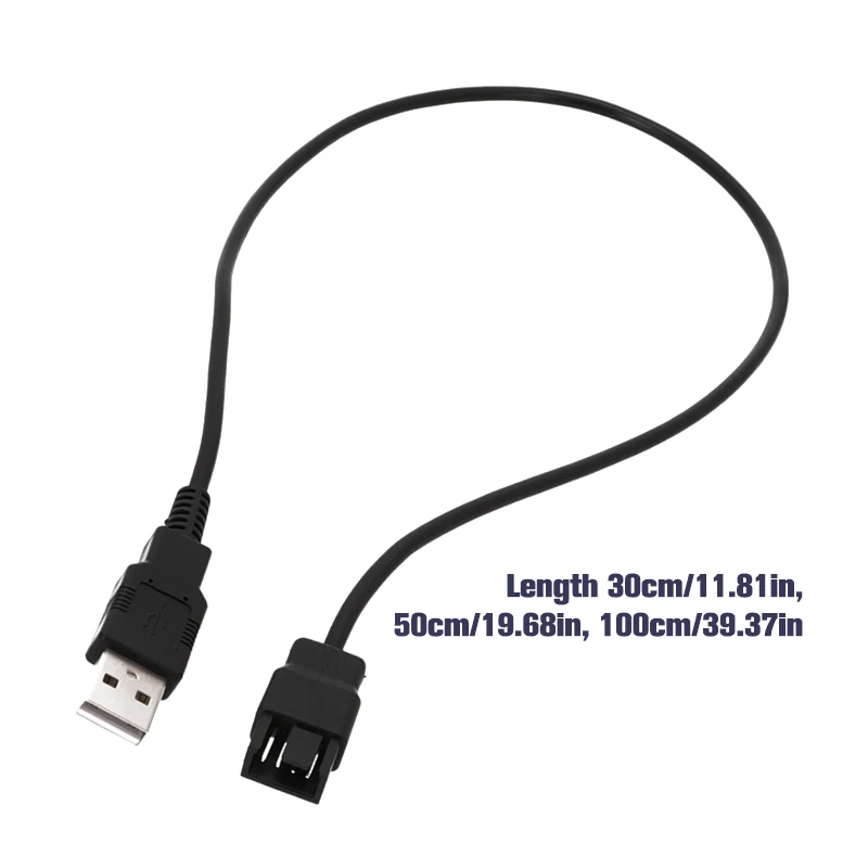 30/50/100CM 3/4 Pin Fan To USB Adapter Cables Computer Pc Fan Power Cable Connector Adapter