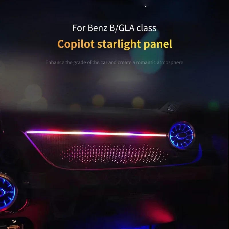 For Mercedes Benz B-Class W247 GLA H247 Car Co-pilot Interior Panel Led Ambient Light Center Console Starlight Decor Accessories