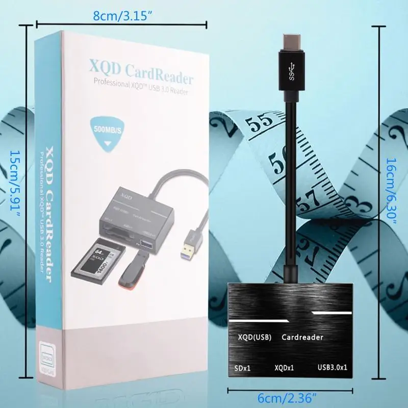 Kamera G8DB XQD Card Reader USB Hub Memory Card Reader Connector Fast Black