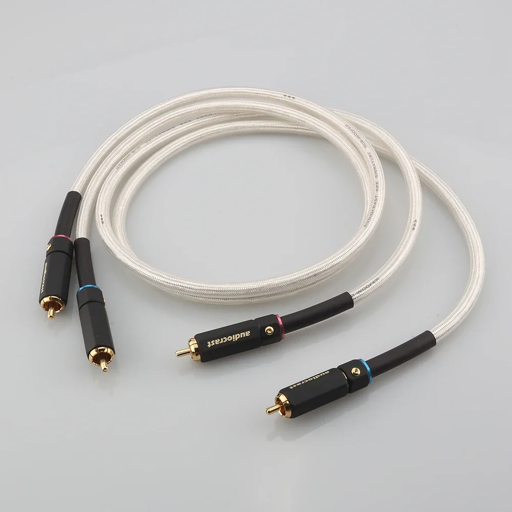 RCA Cable HIFI A26 Signature OCC Silver Plated Stereo High-performance Premium Hi-Fi Audio Rca To Rca Interconnect Cable