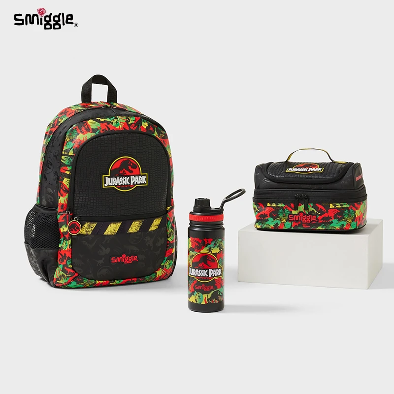 Smiggle Plecak Jurassic Park Meal Bag Cartoon Stationery Set Plecak szkolny Prezent na prezenty dla szkoły ﻿