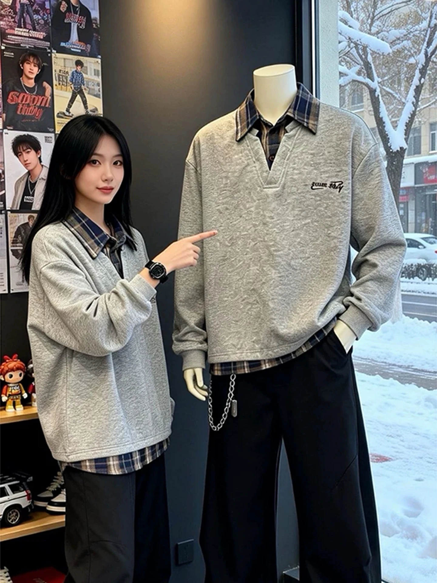 

Мужская зимняя толстовка с длинным рукавом на флисовой подкладке, серая, высококачественная, модная, брендовая, стильная, повседневная, из хлопка