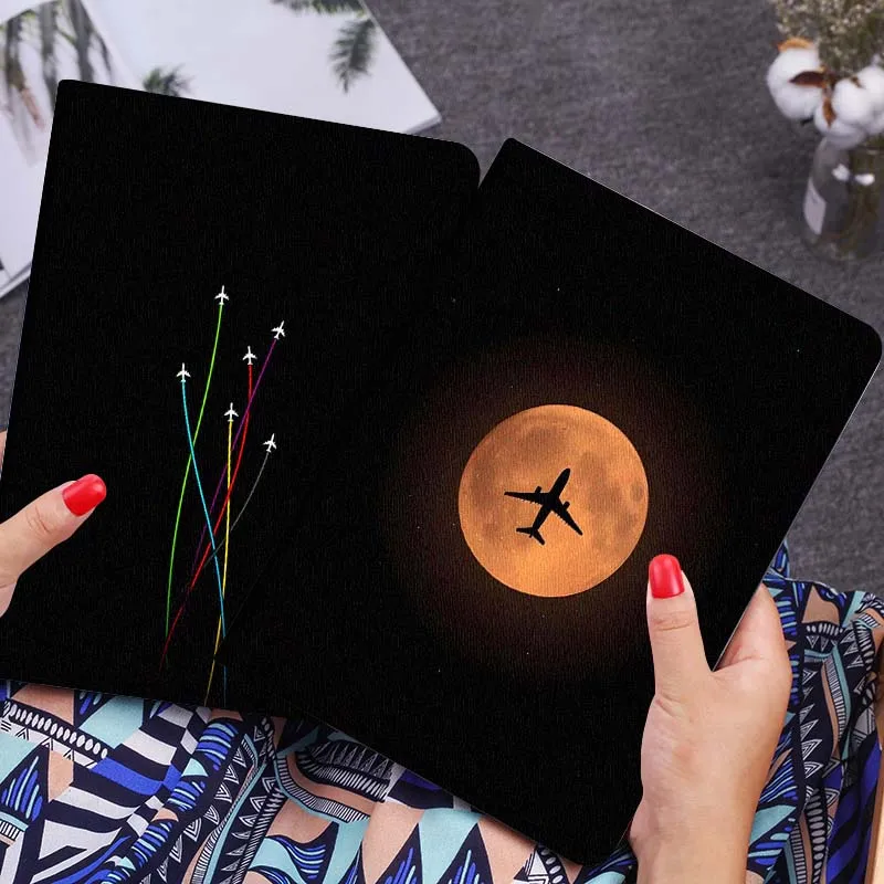 

Plane Flying Full Moon Tablet Case For Lenovo Xiaoxin Legion Pad Tab Pro GT Y700 Gen4 2 11 P11 M10 K10 3rd Plus Gen Gift
