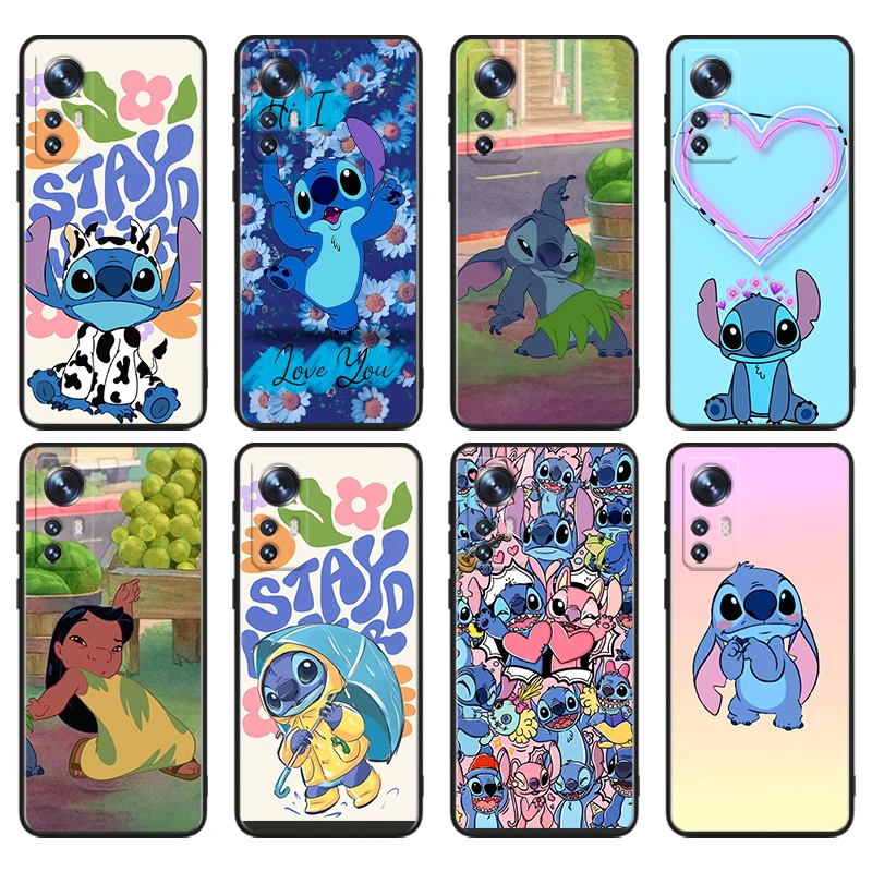 

Disney Lilo Stitch Cartoon For Xiaomi Mi 13T 13 12T 12 11T 11i 11 A3 10T 10 9 Pro Lite Ultra 5G Black Soft Phone Case