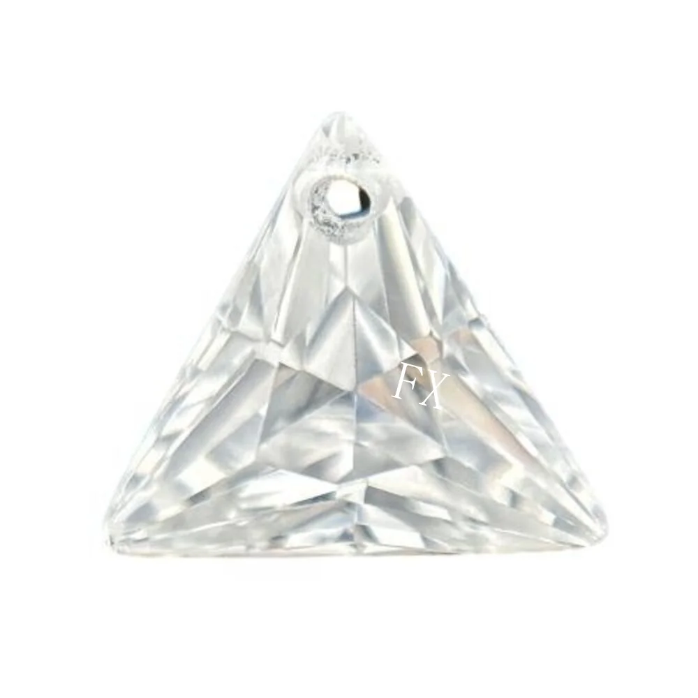 Wholesale Price White 5X5~12x12mm Single Hole Triangle cut  Loose CZ Cubic Zirconia Gemstone For Jewelry  DIY