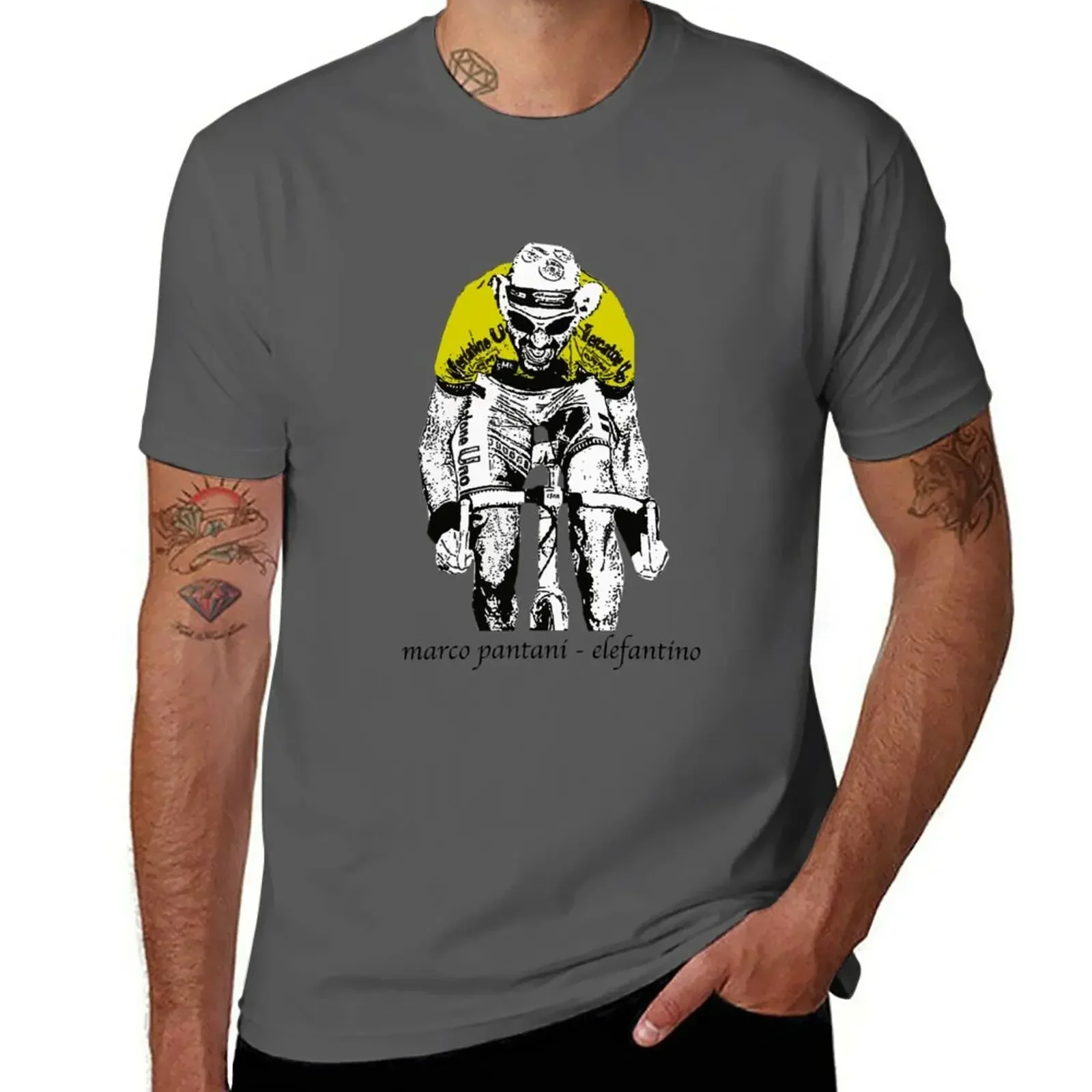 Le Tour: Marco Pantani T-Shirt oversizeds cute tops T-shirt men anime clothes new in tops & tees heavyweight Male Cartoon