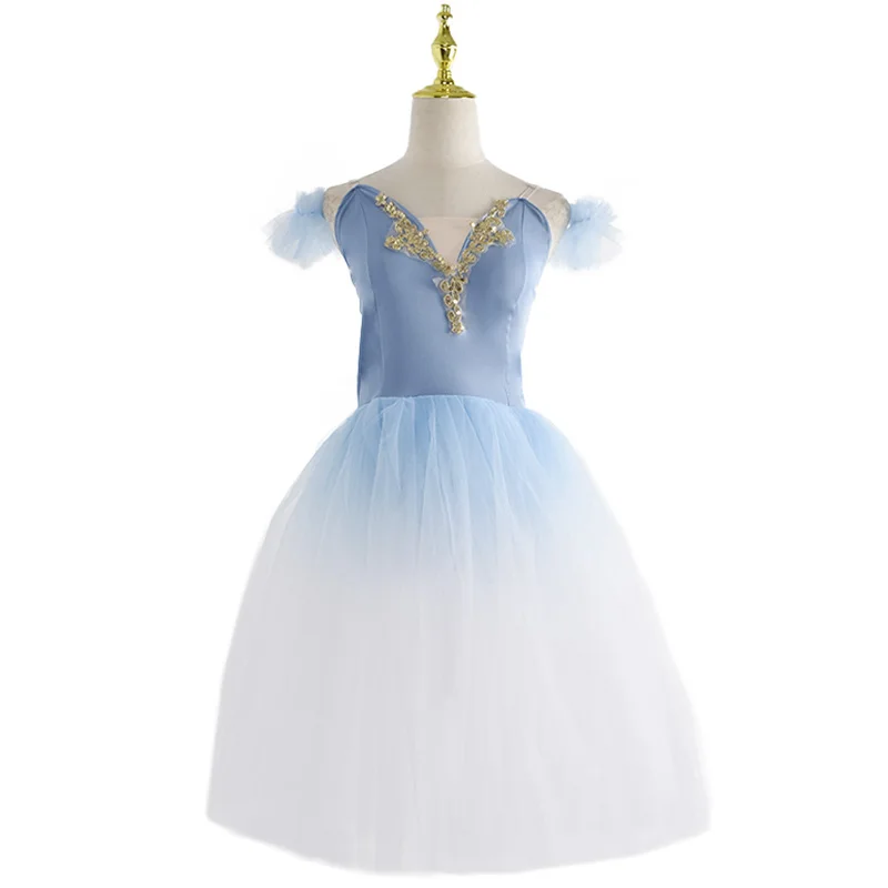 2022 Romantic Ballet Tutu Dress wings Ballerina Dress giselle Women White Fairy Professional Ballet Long Tutu With Wings