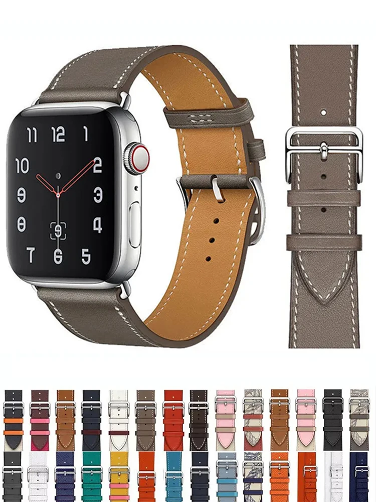 Leather Watch Straps for Apple Watch band 44mm 49mm 45mm 42mm 40mm 41mm 38mm sport bracelet iWatch series Ultra 9-8-7-6-5-4-3-SE