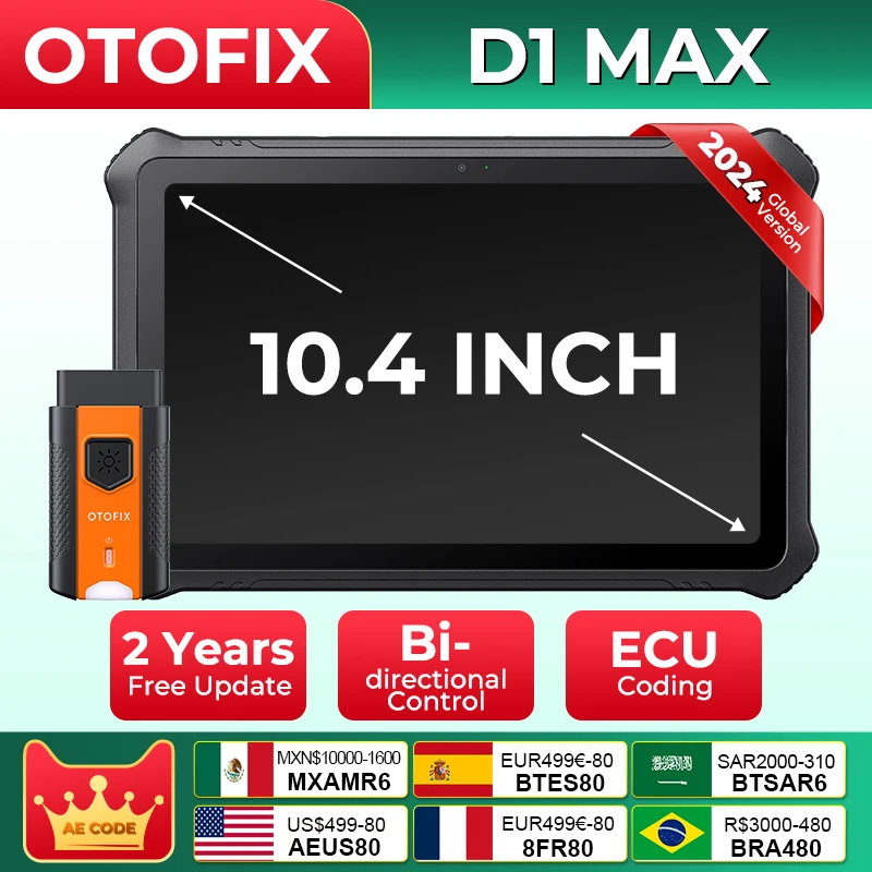 

OTOFIX D1 Max Automotive Diagnostic Scan Tool Bi-Directional Scanner ECU Coding DoIP & CANFD 2 Years Update Upgraded of D1 PRO